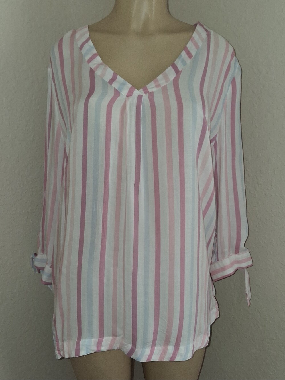 ADRIENNE VITTADINI STRIPED TOP SZ 1X